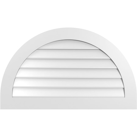 Ekena Millwork Round Top Surface Mount PVC Gable Vent: Non-Functional, w/ 3-1/2"W x 1"P Standard Frame, 40"W x 24"H GVPRT40X2401SN